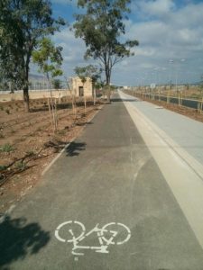 Bike lane for the new train station. valley railway