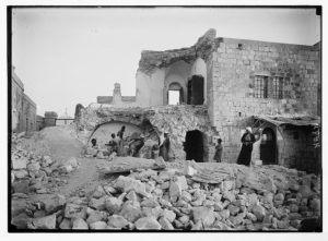Palestine events. The earthquake of July 11, 1927. Wrecked dwelling house on Olivet. In which three people were killed