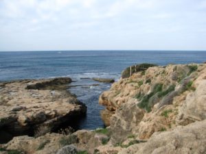 The view of the shore in Rosh HaNikra reserve