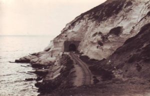The railway tunnel of HBT (Haifa-Beirut train) line in Rosh Hanikra (from wikipedia) - around 1942.