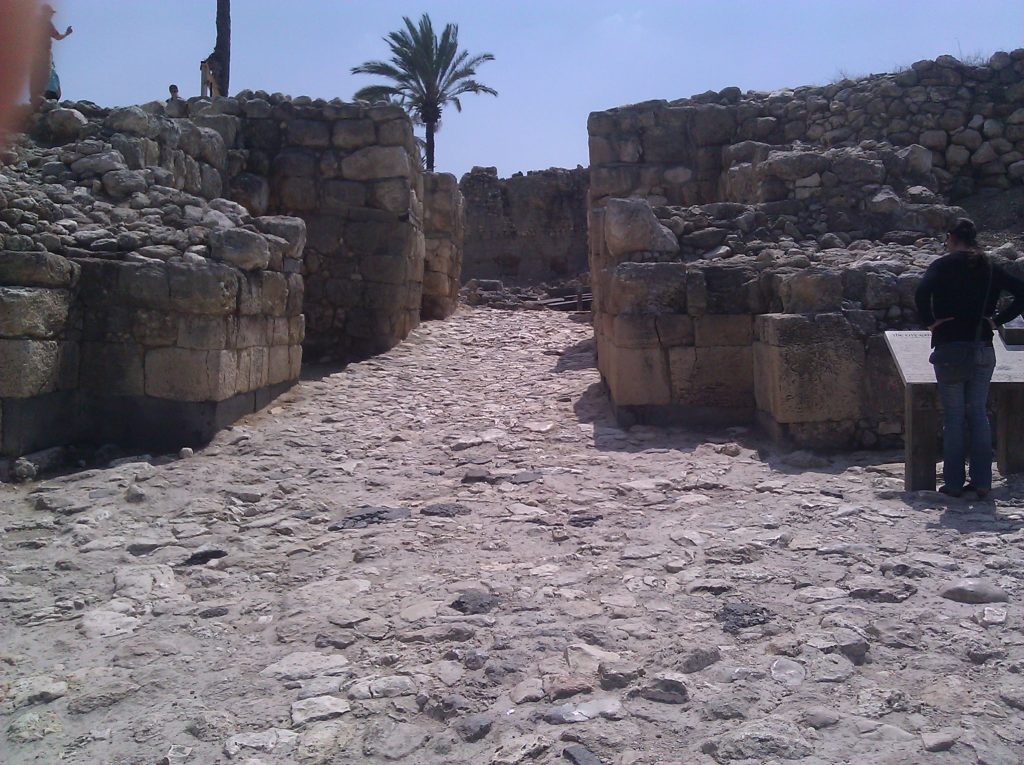 The Gate to the latest city. Each newer city was built on top of the older ruined city, that how the site became an hill. - Tel Meggido