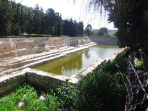 The bottom pool, almost empty