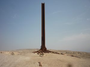 01282015-26 A statue that stands in the view point. Behind it you can see Mount Sodom.