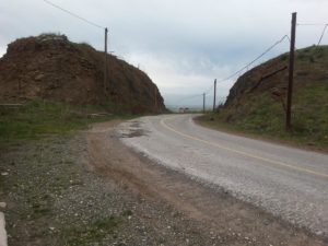 The open for the road on top of the mountain. - volcanoes