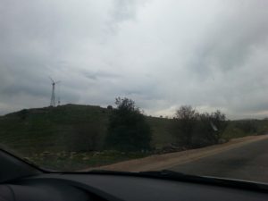 The Golan Heights is the only place in Israel where you have big scale wind turbines that works. - volcanoes