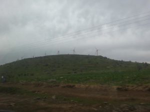 The Golan Heights is the only place in Israel where you have big scale wind turbines that works. - volcanoes