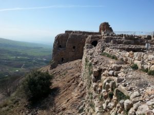 02072015-27 The Southwestern tower, look on the different types of the rocks that used to built it. - Nimrod Fortress