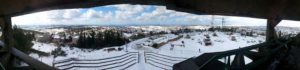 02222015-15 Looking South-East - The Castel neighborhood of Mevaseret_Zion and behind it, the Hadassa Ein Kerem Hospital. -Snow