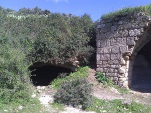 Ruins of a building that was used as a barn, and caves around it - 2 - Ein Ayala