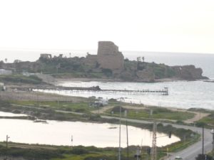 03182015-02 Atlit Castle form the water tank near Qarta ruins view. It is inside a military base and is closed for entrance.