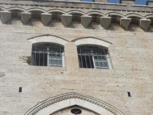 03192015-18 The South front of the Italian Hospital, a tower, windows and a balcony.