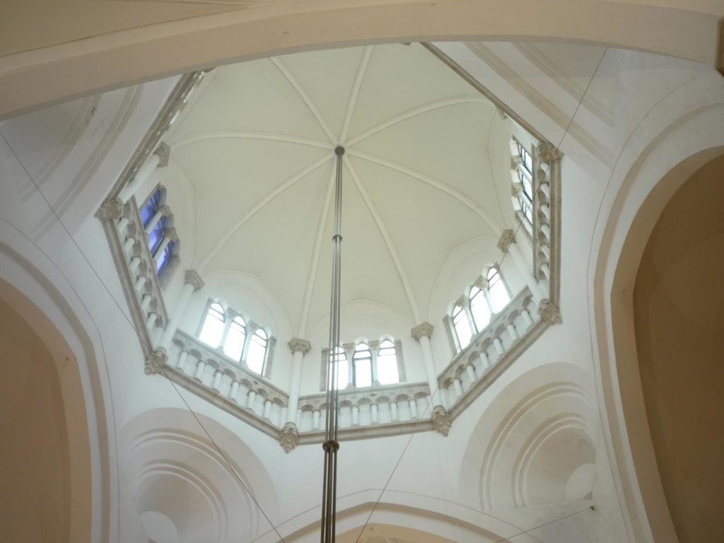 The dome of the church, from inside and outside.