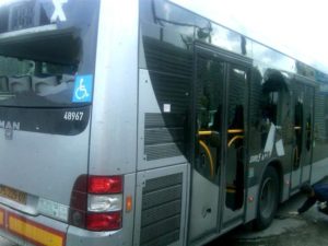 The bus that was hit - Terror attack