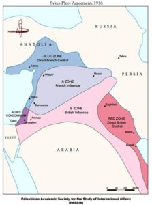 Map of the Sykes and Picot agreement