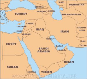 Map of the Middle East today today - Sykes and Picot