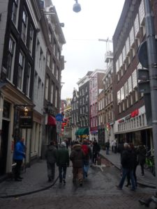03292015-12 The narrow streets of Amsterdam, with the fronts that leaned forward. And the tilted houses - drugs