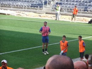 The other team didn't have enough players, so the coach is about to enter the game =) - HAPOEL KATAMON