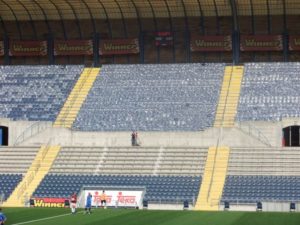 eddy Stadium (the south tribune is under construction and all the seats are replaced for the Under 21 Europe Championship that about to take place in Israel.