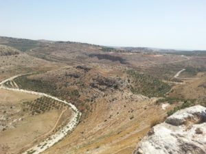 Looking east you can see the cliffs of Shilo stream - Zeredah.