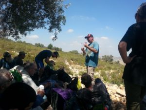 Resting a bit after the hard ascending (200m height), and listening to the explanation of Hezi (our guide) explaining about Cistus.