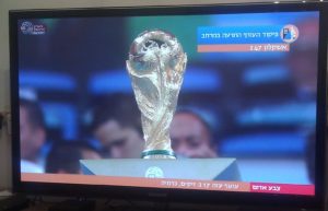 07132014-01 The 2014 World Cup with information about alarms in Ashkelon (up in right) and in Zikim and Karmia (on the bottom).