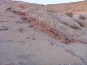 We decided to sleep on the stream that goes out of the Big Maktesh, that place called "Colorful sands" - you can guess why =)