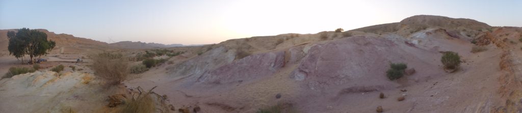 We decided to sleep on the stream that goes out of the Big Maktesh, that place called "Colorful sands" - you can guess why =)