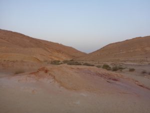 The creek of Hatira stream that drain the Makhtesh.