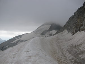 friends - The Aneto, the highest mountain in the Pyrenees (3,404 m), covered with clouds