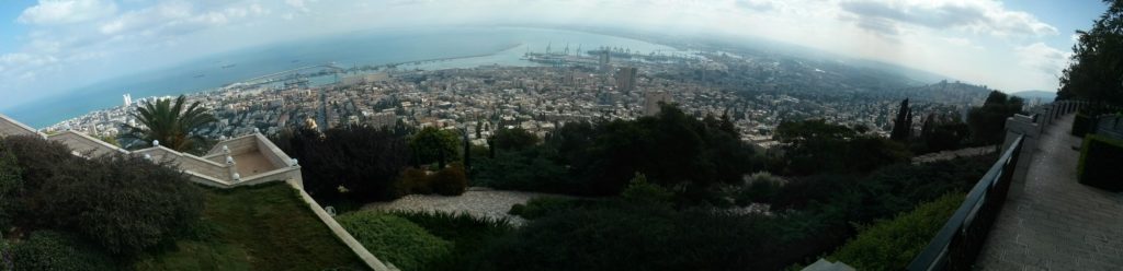 The view while run was beautiful - Haifa Bay from the Carmel