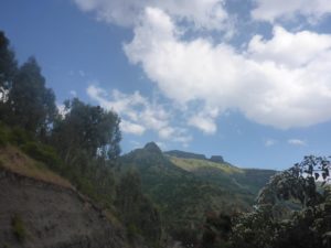 Lalibela on the slopes of the mountains above it, Were asheten maryam sits. time