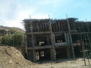 Ethiopian way of building formwork for casting concrete.- time