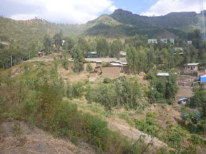 Lalibela on the slopes of the mountains above it, Were asheten maryam sits. time