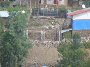Ethiopian way of building formwork for casting concrete.- time