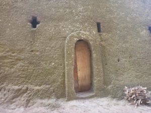 The entrance to Biete Meskel (house of cross) church - Monolithic Churches