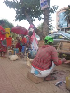 Poor kids shining shoes in the streets of Bahir Dar - hungry