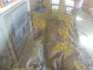 A model of the Simien mountains in the ticket office