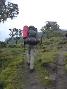 Climbing to the summit - armed scout