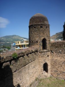 Guarding tower on the wall of the compound - Fasil Ghebbi