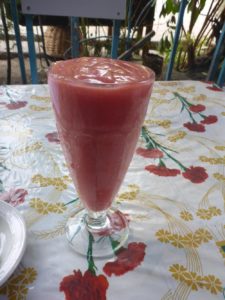 An pink Guava smoothie - vegetable