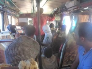 On the way to the Blue Nile waterfalls on a crowded bus