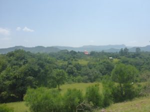 An Ethiopian church in the distance - Blue Nile falls