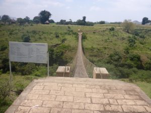 The suspended bridge over part of the Blue Nile - - Blue Nile falls 