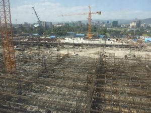 The new airport terminal in Adis Ababa - under construction