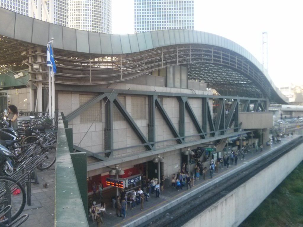 Tel Aviv HaShalom railway station - I don't know about the architecture of the new terminal, but the structural part will probably be the same.