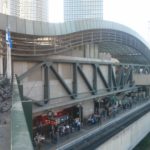 Tel Aviv HaShalom railway station - I don't know about the architecture of the new terminal, but the structural part will probably be the same.