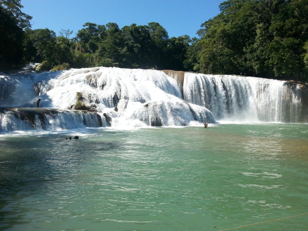 Cascadas the agua azul (blue water waterfalls)