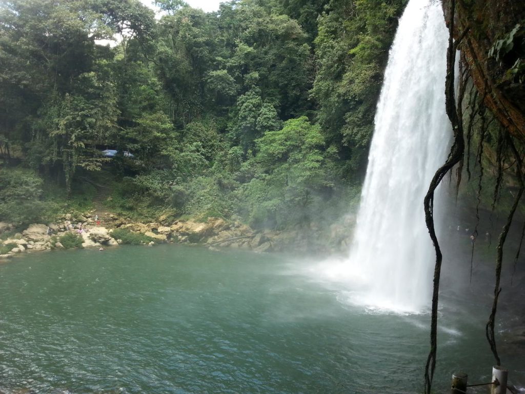And you are on the other side of the waterfall (almost) without getting wet =)