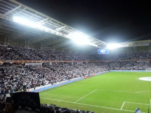 11162014-04 During Israel national anthem Ha- Tikva, the crowd rise up small Israel flags =) - Israel vs Bosnia - Football