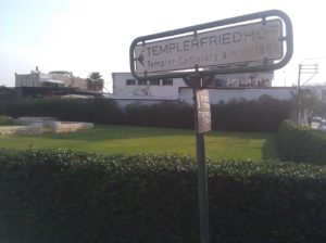 11212014-04 The sign to the Temple Society cemetery. The Templers arrived to Haifa in 1866, and were sent out during the Second World War.